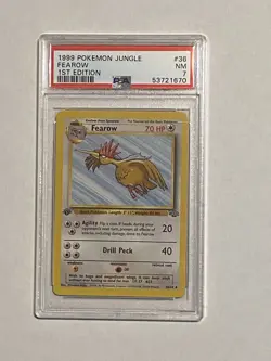1999 Pokemon Card 1st Edition Fearow PSA 7, Jungle Set 36/64 - Image 1
