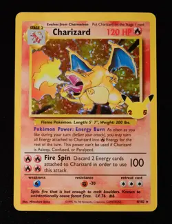Pokemon TCG Card Charizard Celebrations Holo Holographic #4/102 NM Near Mint - Image 1