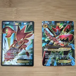 Pokemon TCG BREAKpoint Scizor EX & M Scizor EX Full Art Holo Card Lot 2016 - Image 1