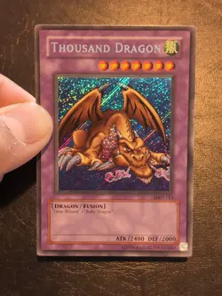 Yu-Gi-Oh! SECRET RARE CARD THOUSAND DRAGON MRD-143 1996 VINTAGE PRINT VLP - Image 3
