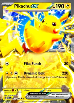 Pikachu ex 063/193 Holo Paldea Evolved Double Rare Pokemon Card Mint NM - Image 2