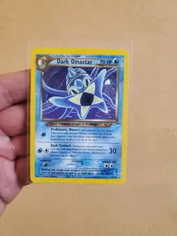 LP/NM Dark Omastar 19/105 Team Rocket -Vintage Pokemon Card – Clean NM/LP Copy - Image 1