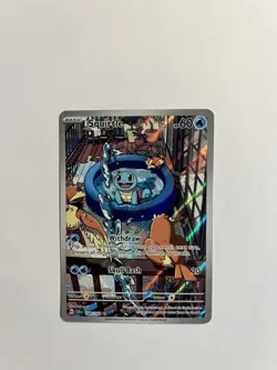 Pokemon TCG Squirtle Stellar Crown Illustration Card 148/142 - Image 1
