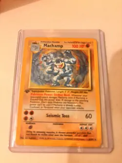 Pokemon 1st Edition Machamp Holo Card, Base Set - Image 1