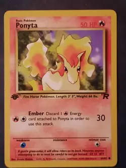 Pokemon Card Team Rocket 1st Edition Regular Finish Ponyta 64/82 - Image 1