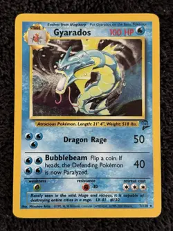 Pokemon Gyarados Holo Card 7/130 Base Set 1, WOTC 1999-2000 Vintage - Image 1