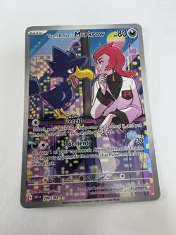 Pokemon TCG Team Rockets Murkrow Card 200/182 Destined Rivals Illustration Rare - Image 1