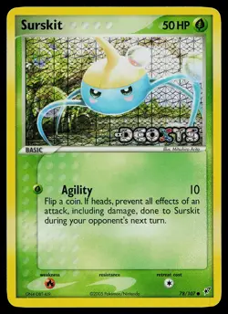 Pokemon Card - Surskit Deoxys 78/107 Common Reverse Holo Stamped - Image 1