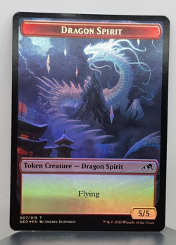 Foil - Spirit (002) // Dragon Spirit (007) Double-sided Token - Kamigawa: Neon D - Image 2