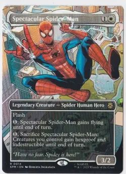 MTG Universes Beyond: Spider-man Spectacular Spider-Man Borderless 0014 NM Rare - Image 1