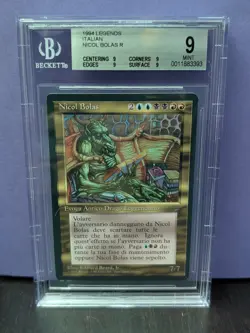 Nicol Bolas * LEGENDS * ITALIAN * BGS 9 Mint QUAD * Magic the Gathering MtG Rare - Image 1