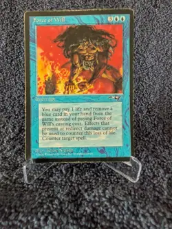 MTG Force of Will - Alliances - HP / Heavily Played - Authentic 1996 - Image 1