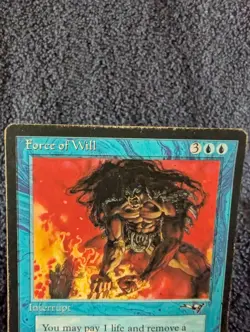 MTG Force of Will - Alliances - HP / Heavily Played - Authentic 1996 - Image 2