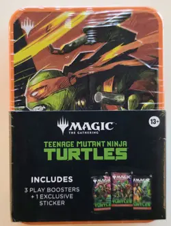 Magic The Gathering: TMNT Play Booster Tin - Michelangelo - Sealed - Image 1