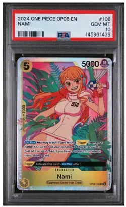 One Piece Nami OP08-106 Two Legends Foil PSA 10 - Image 1
