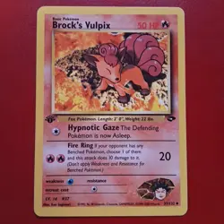 Brock's Vulpix 37/132 Gym Challenge Regular First Edition Pokemon Card Wotc Lp - Image 1