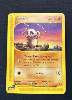 Cubone 72/147 Aquapolis Non-Holo Vintage Pokemon Card TCG - Image 1