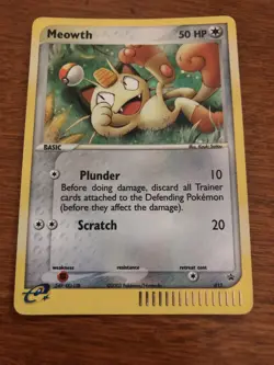 Meowth 013 Holo Rare Nintendo Black Star Promo Pokemon Card - Image 1