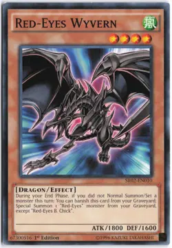 Yugioh - Red-Eyes Wyvern SR02-EN010 1st Edition - Structure Deck: Rise of the Tr - Image 1