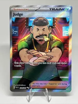 Judge 228/091 Paldean Fates Ultra Rare Full Art Trainer Pokemon TCG Card NM - Image 1