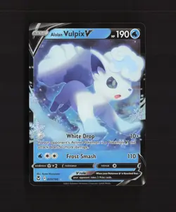 Alolan Vulpix V 033/195 Silver Tempest Ultra Rare Holo Pokemon Card NM - Image 1