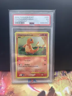 Pokemon 2008 Diamond & Pearl Stormfront Charmander Holo Card #101/100 PSA 5 - Image 1