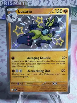 Pokemon TCG Lucario Paldean Fates Shiny Rare Holo Card 174/091 NM/M Condition - Image 1
