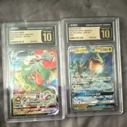 Pokemon CGC Pristine 10 Rayquaza VMAX Rayquaza GX Japanese Holo Card Lot - Image 1