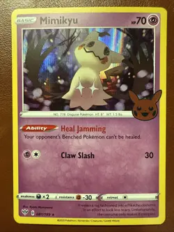 Mimikyu Trick or Trade 2022 ■ 081/189 Holo Rare ■ Pokemon Card Near Mint - Image 1