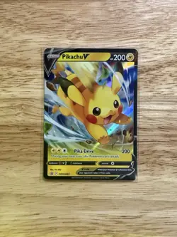Pikachu V SWSH285 SWSH: Sword & Shield Promo Cards Holo Black Star Pomo Pokemon - Image 1
