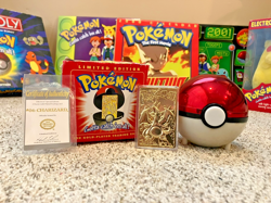 23K Gold Plated CHARIZARD Trading Card 1999 Burger King Pokemon Ball Opened - Image 1