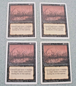 1994 REVISED MTG MAGIC THE GATHERING 4x CURSED LAND UNCOMMON PLAYSET - Image 1
