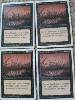 MTG - 4x Cursed Land - Revised Edition - Playset - NM - Image 1