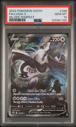 Pokemon Lugia v Silver Tempest TCG Card 186/195 PSA 10 Gem Mint - Image 1