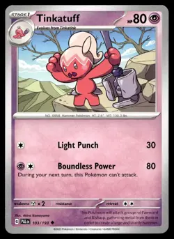 Tinkatuff 103/193 Pokemon Card Paldea Evolved Uncommon 80 HP Near Mint PN - Image 1