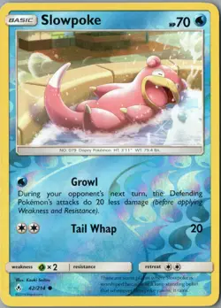 Slowpoke Common SM - Unbroken Bonds 42/214 NM Reverse Holofoil - Pokemon - Image 1