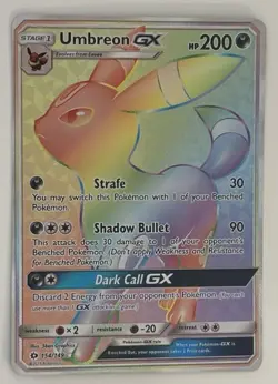 Pokemon Umbreon GX Secret Rare Full Art Holo SM Base Set 154/149 GX Card - Image 1