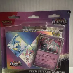 Pokemon TCG Prismatic Evolutions Pack Sylveon Promo Tech Sticker Vaporeon - Image 1
