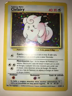 Clefairy 5/102 - Vintage 1999 Holo Base Set WoTC Pokemon TCG - LP/MP - Image 1