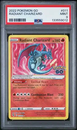 POKEMON 2022 GO RADIANT CHARIZARD #011 PSA 9 Mint RARE - Image 1