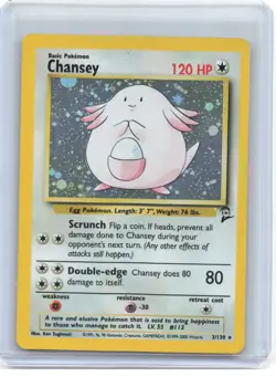 2000 Pokemon—Chansey #3/130 Base Set 2—Holo Rare Holo (Damaged) - Image 1