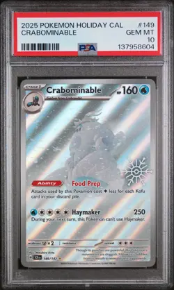 2025 POKEMON HOLIDAY CALENDAR #149 CRABOMINABLE PSA 10 - Image 1