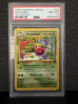 1999 POKEMON JUNGLE 1ST EDITION #48 WEEPINBELL PSA 8 - Image 1