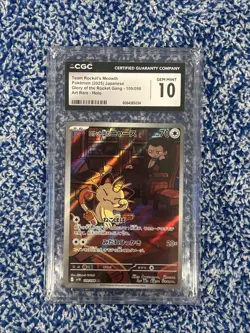 Team Rocket's Meowth 109/098 Art Rare Holo Pokemon Japanese CGC 10 Gem Mint - Image 1