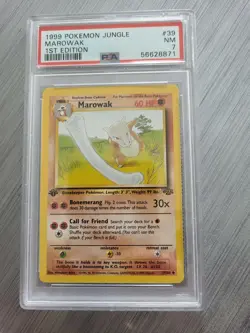 1999 Marowak 1st Edition Jungle NM 7 PSA Pokemon #39 - Image 1