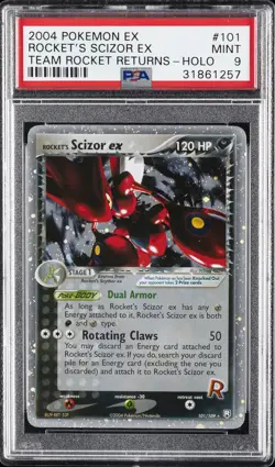 2004 POKEMON EX TEAM ROCKET RETURNS #101 ROCKET'S SCIZOR EX-HOLO PSA 9 - Image 1