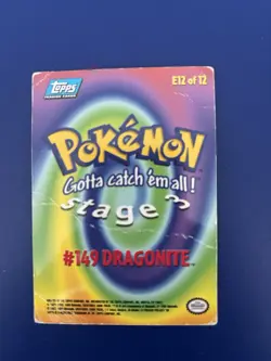 Dragonite E12 Topps Pokemon the First Movie 1999 Near Holo Foil - Image 2
