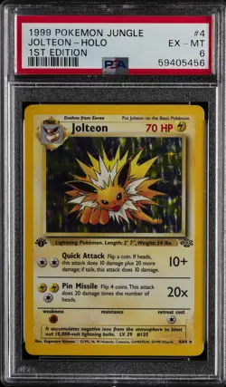 1999 POKEMON JUNGLE 1ST ED #4 JOLTEON-HOLO PSA 6 - Image 1