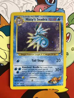 Pokemon Misty's Seadra (Prerelease) 009/132 SWIRL Wotc Promo Holo MP - Image 1