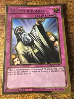 Yugioh Solemn Judgment MAGO-EN051 Gold Rare 1st Ed NM - Image 1